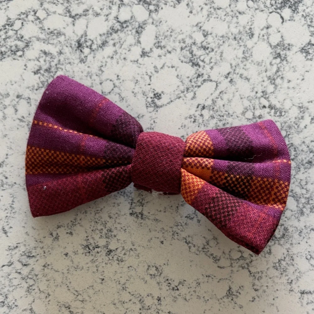 Lot of Little Mister Plaid Bow Ties - Red, Purple, and Multicolor